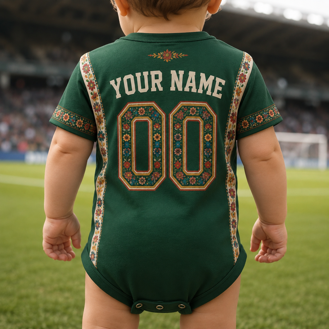 Personalized Mexico Soccer Baby Jersey Bodysuit Gift for New Parents