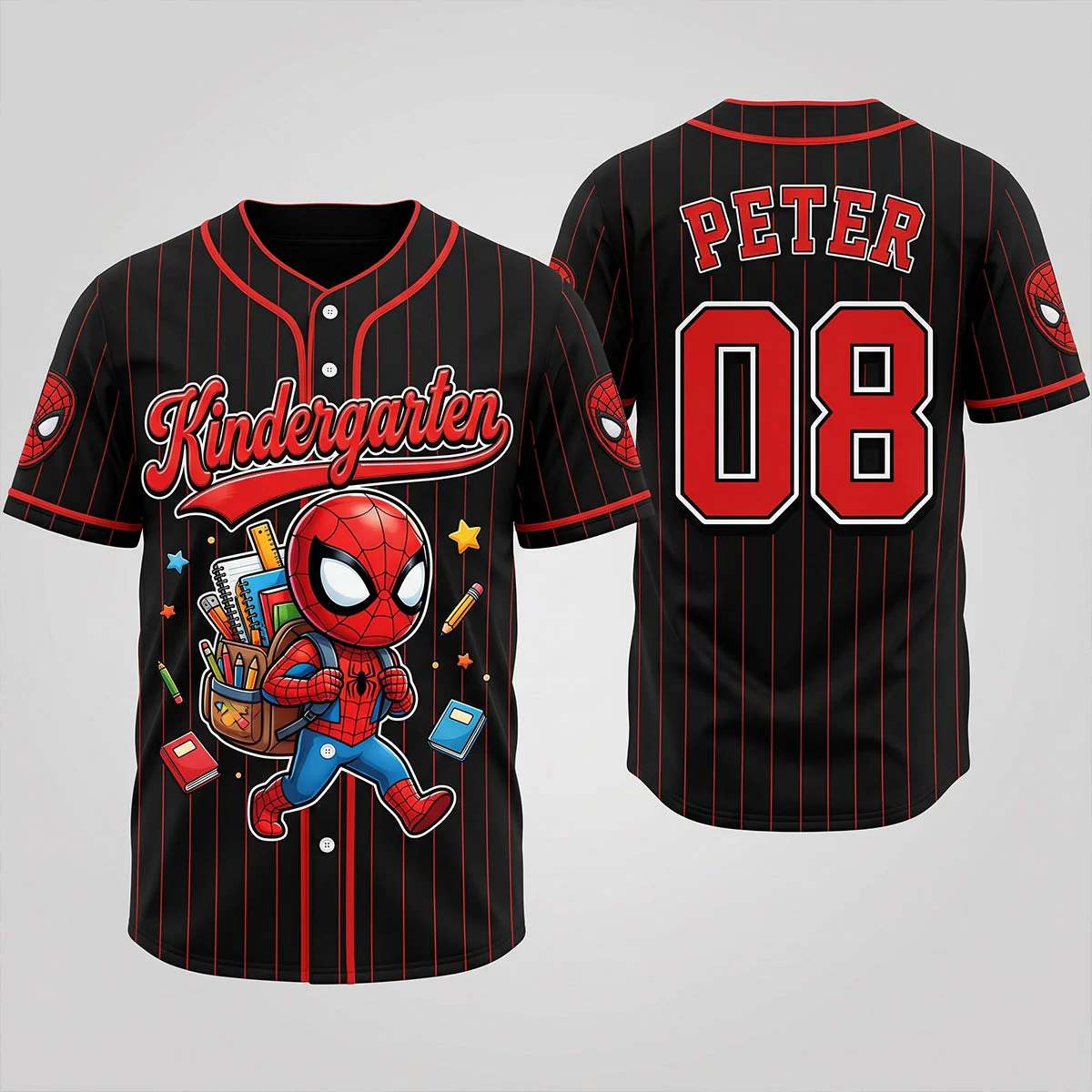 Personalized Spider-Man Baseball Jersey Custom Grade Gift for Kids Kid Baseball Jersey GradoCreations