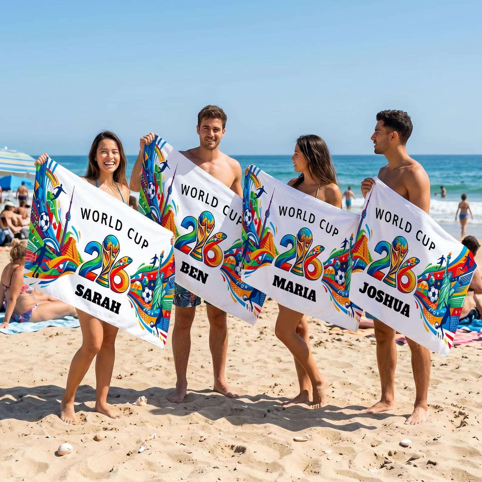 Personalized Beach Towel World Cup 2026 Gift for Soccer Fans