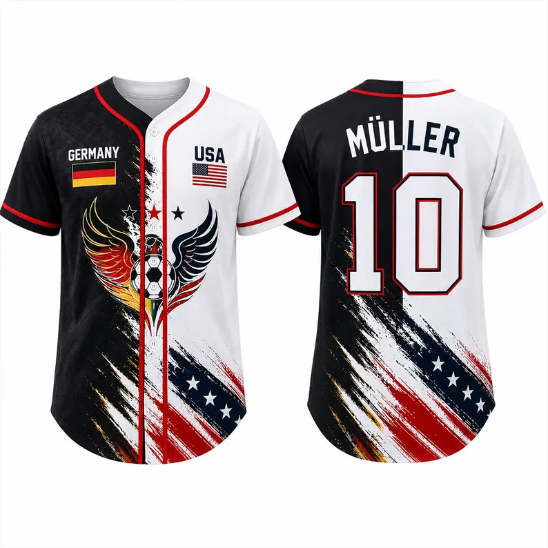 Personalized Baseball Jersey for Soccer Fans - Custom Name & Number Gift for Adults and Kids