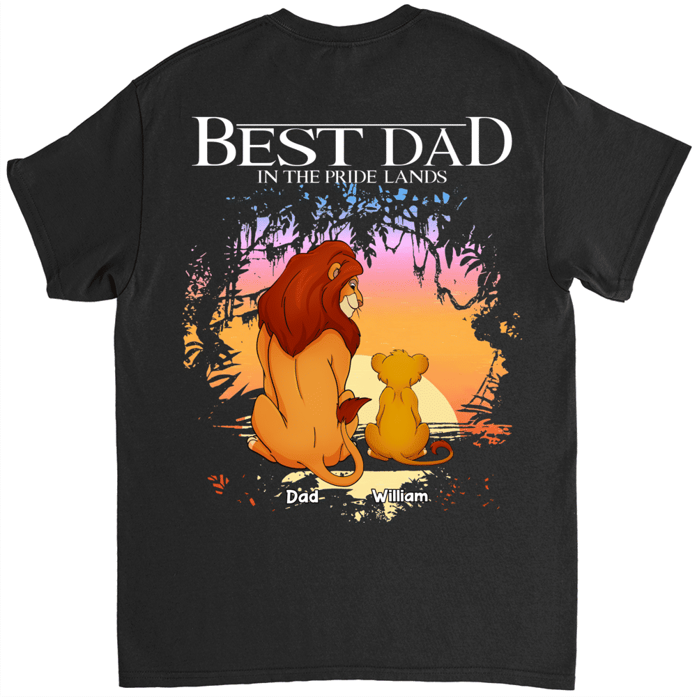 Personalized Cotton Shirt Best Dad In The Pride Lands Gift Cotton Apparel GradoCreations