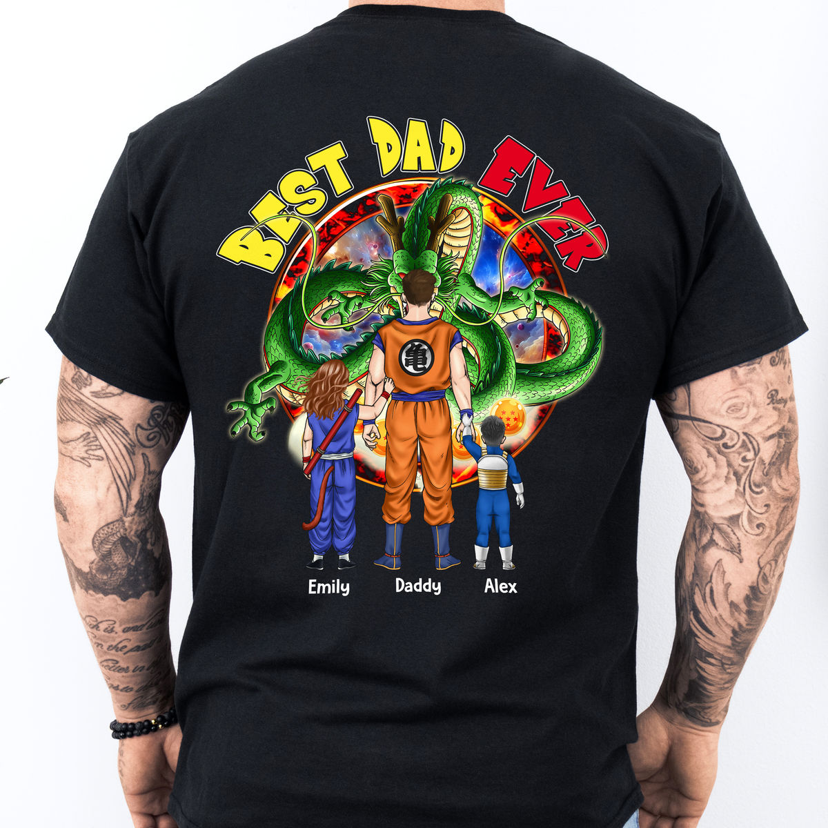 Personalized Dragon Dad T-Shirt Gift for Anime Fans
