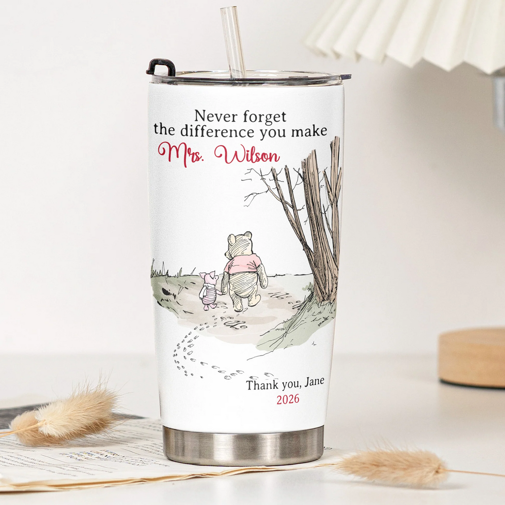 Personalized Teacher Tumbler with Custom Name Thank You Gift