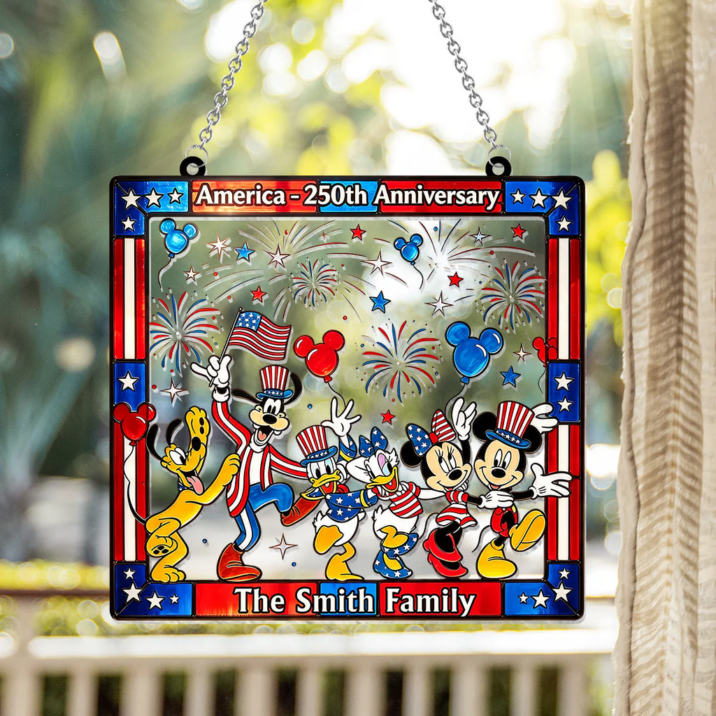 Personalized 250th Anniversary Window Hanging Suncatcher for Family
