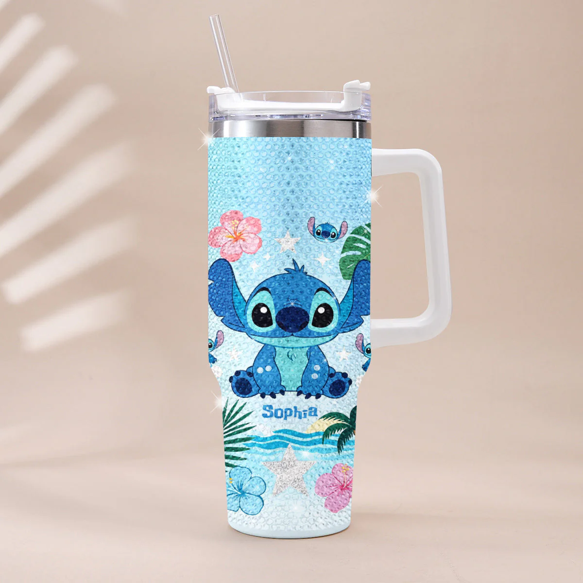 Personalized 40oz Tumbler with Handle & 3D Design for Movie Fans