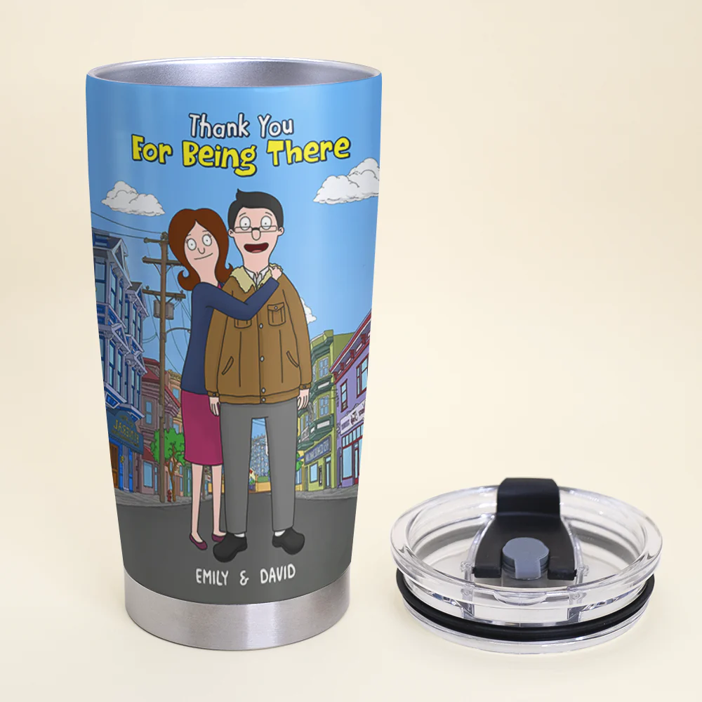 Personalized Thank You Cartoon Tumbler Gift for Couple Anniversary