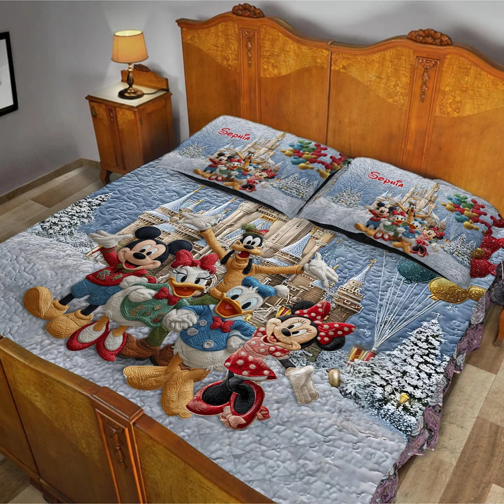 Personalized Disney Mickey Mouse Quilt Bedding Set for Kids Quilted Bedding Set GradoCreations