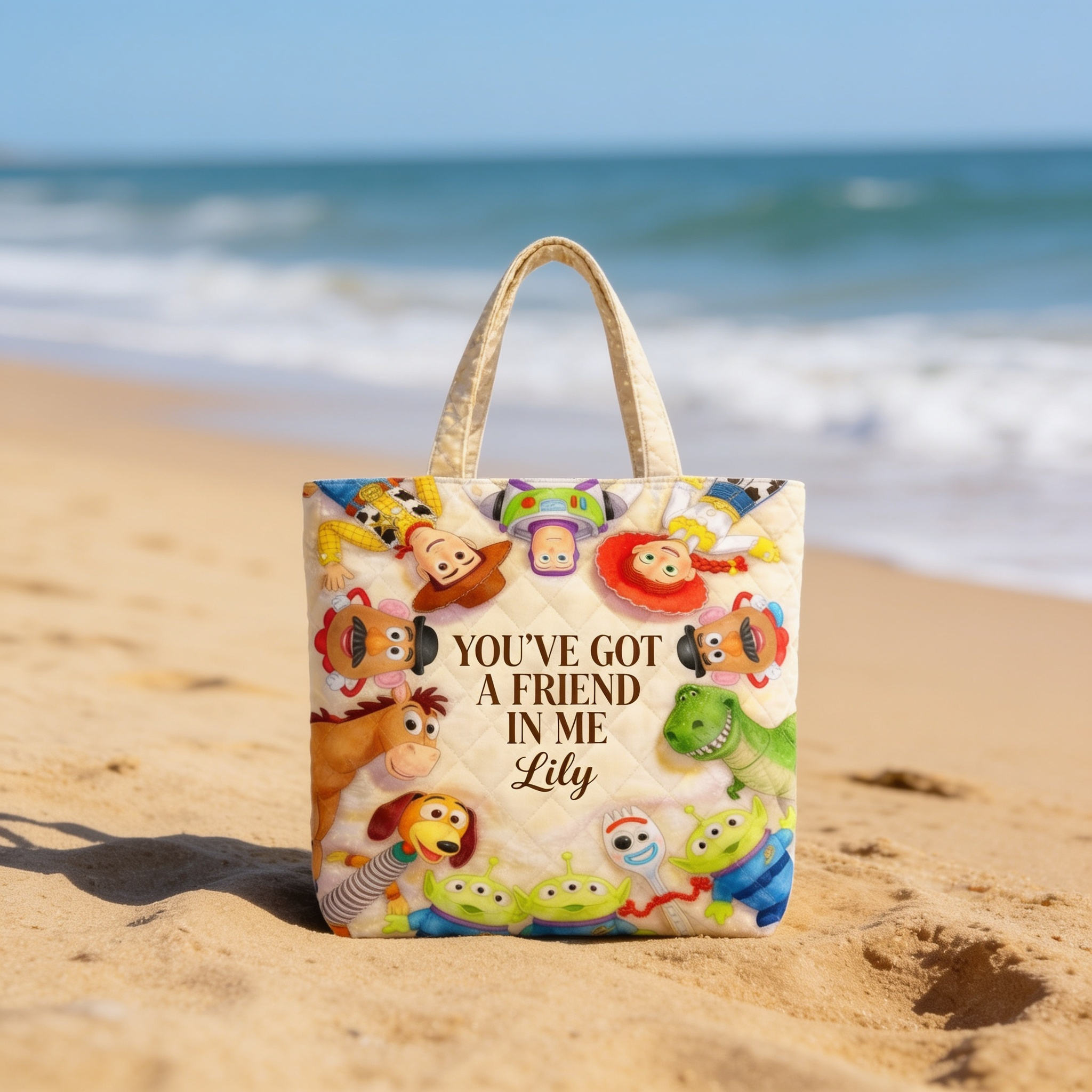 Personalized Quilted Tote Bag with Movie Theme Gift for Fans Quilted Tote Bag GradoCreations