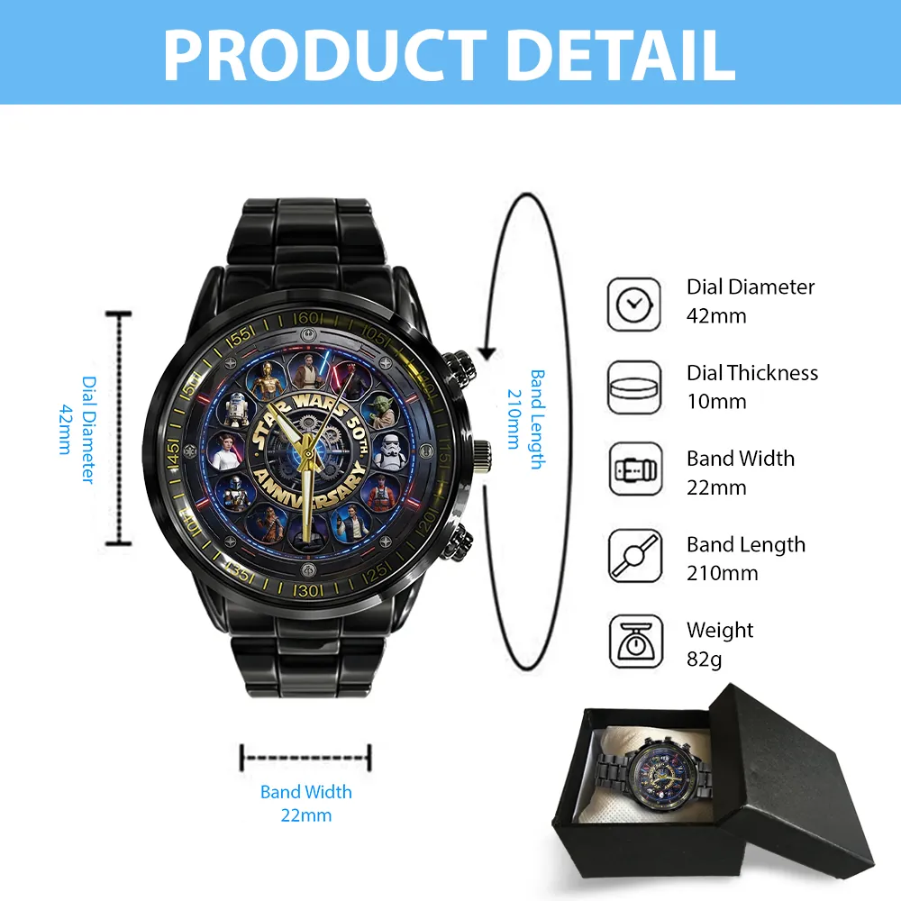 Personalized Star Wars 50th Anniversary Hand Watch Gift for Movie Fans