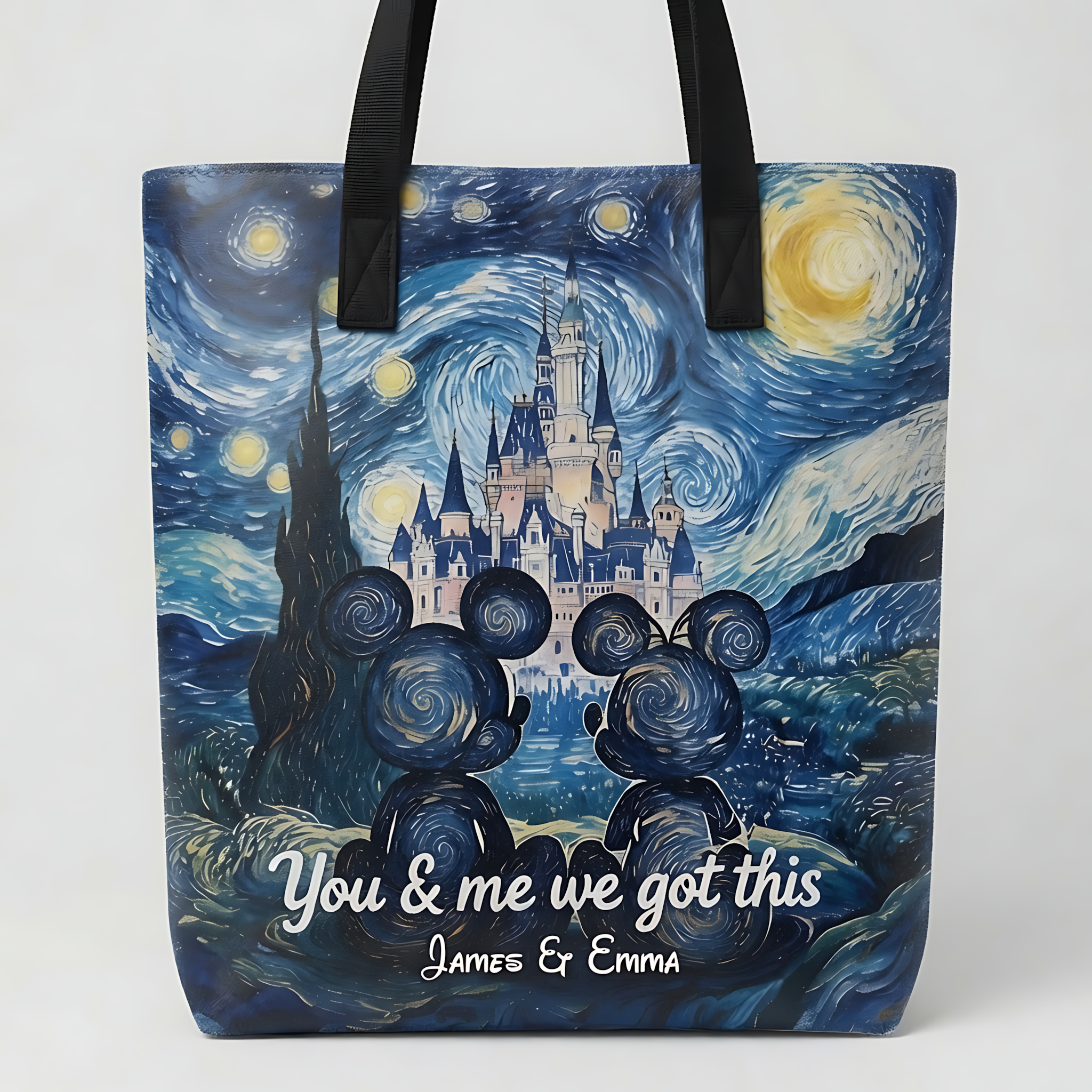 Personalized Couple Tote Bag Custom Name Gift Idea