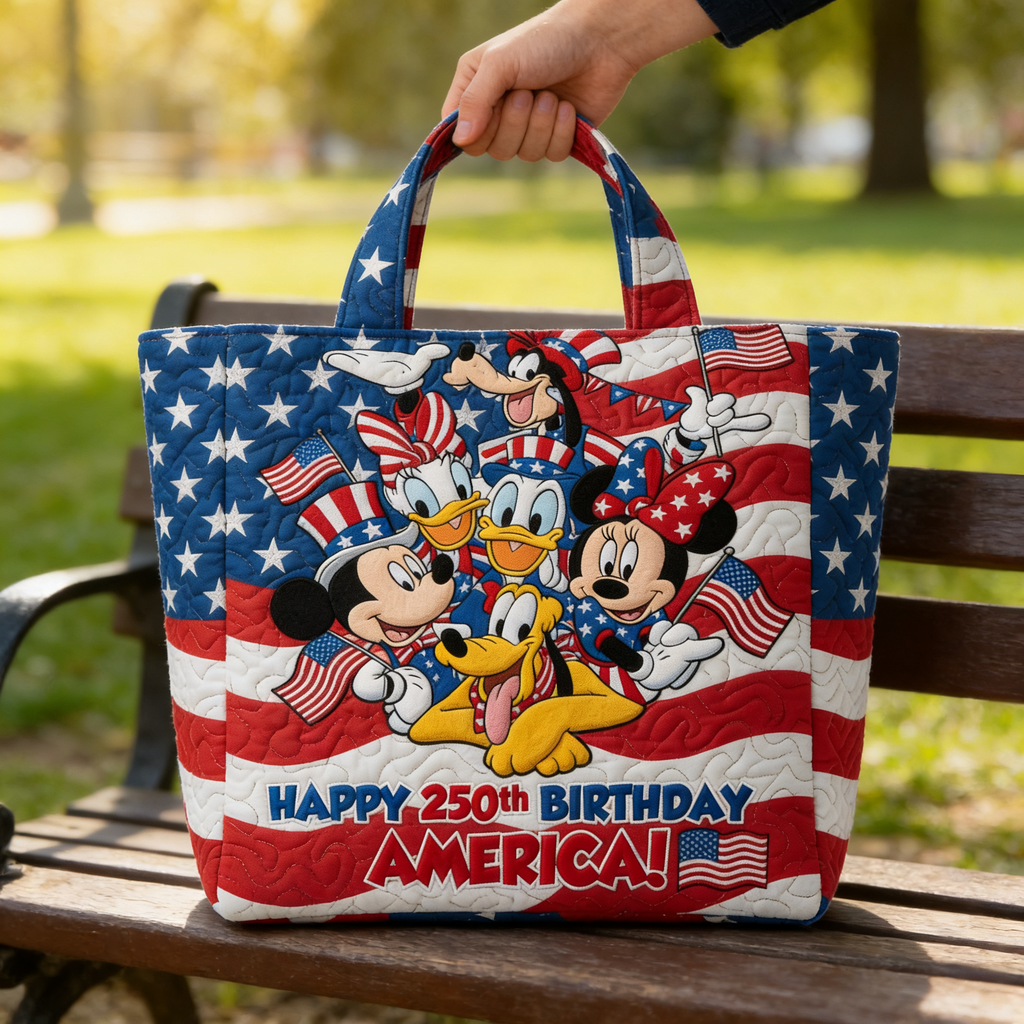 Personalized Quilted Tote Bag Happy 250th Birthday America Gift