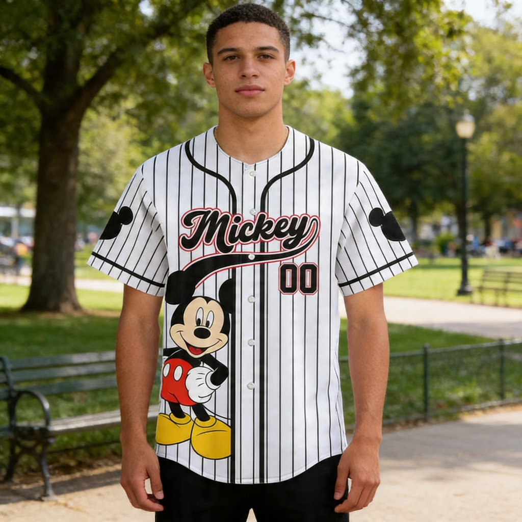 Personalized Mickey Mouse Baseball Jersey Custom Gift for Movie Fans Baseball Jersey GradoCreations