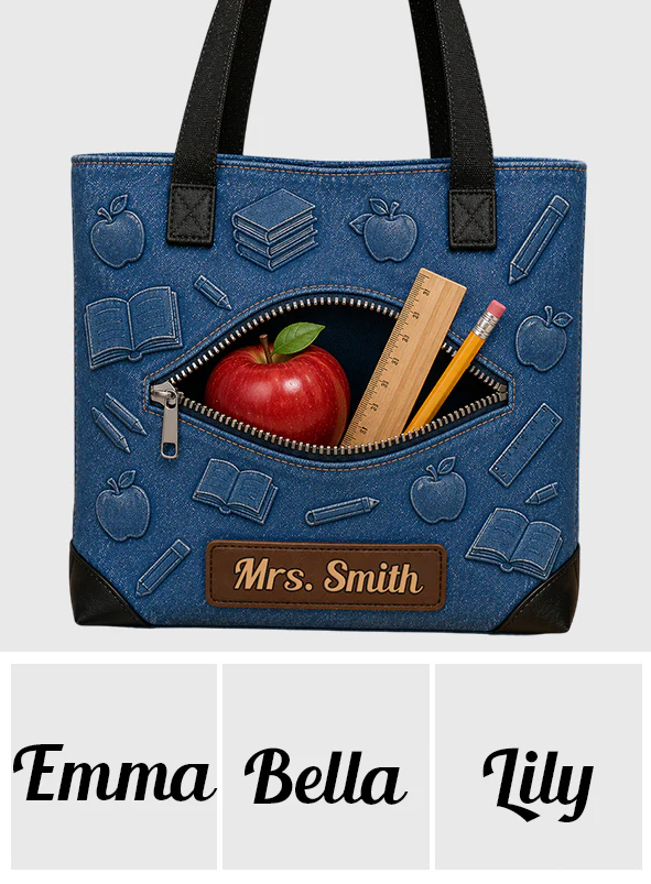 Personalized Teacher Tote Bag Custom Gift for Educators