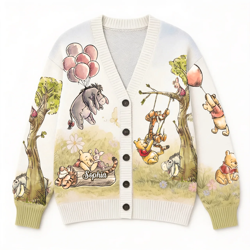 Personalized Knitted Cardigan Custom Name for Her - Cozy & Stylish Cardigan GradoCreations