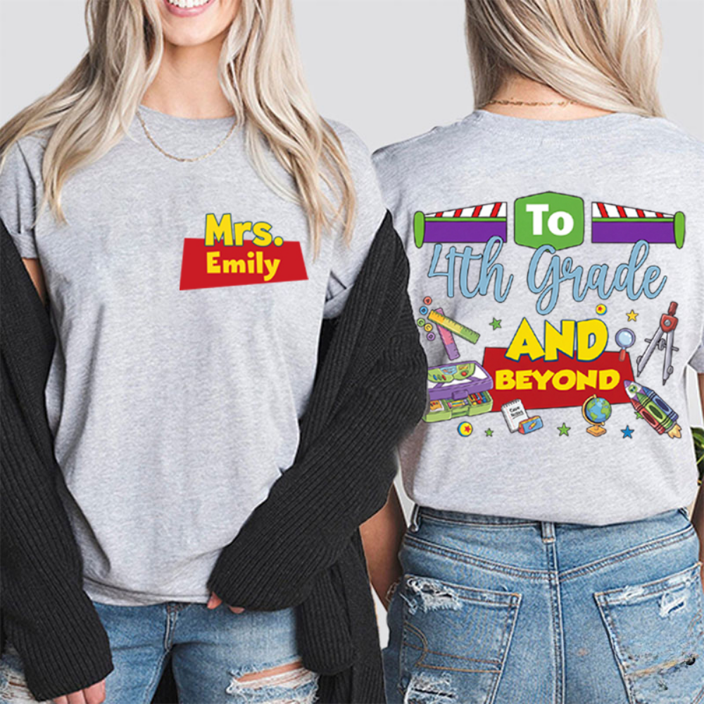 Personalized Teacher Shirt with Name and Grade Gift Idea Cotton Apparel GradoCreations