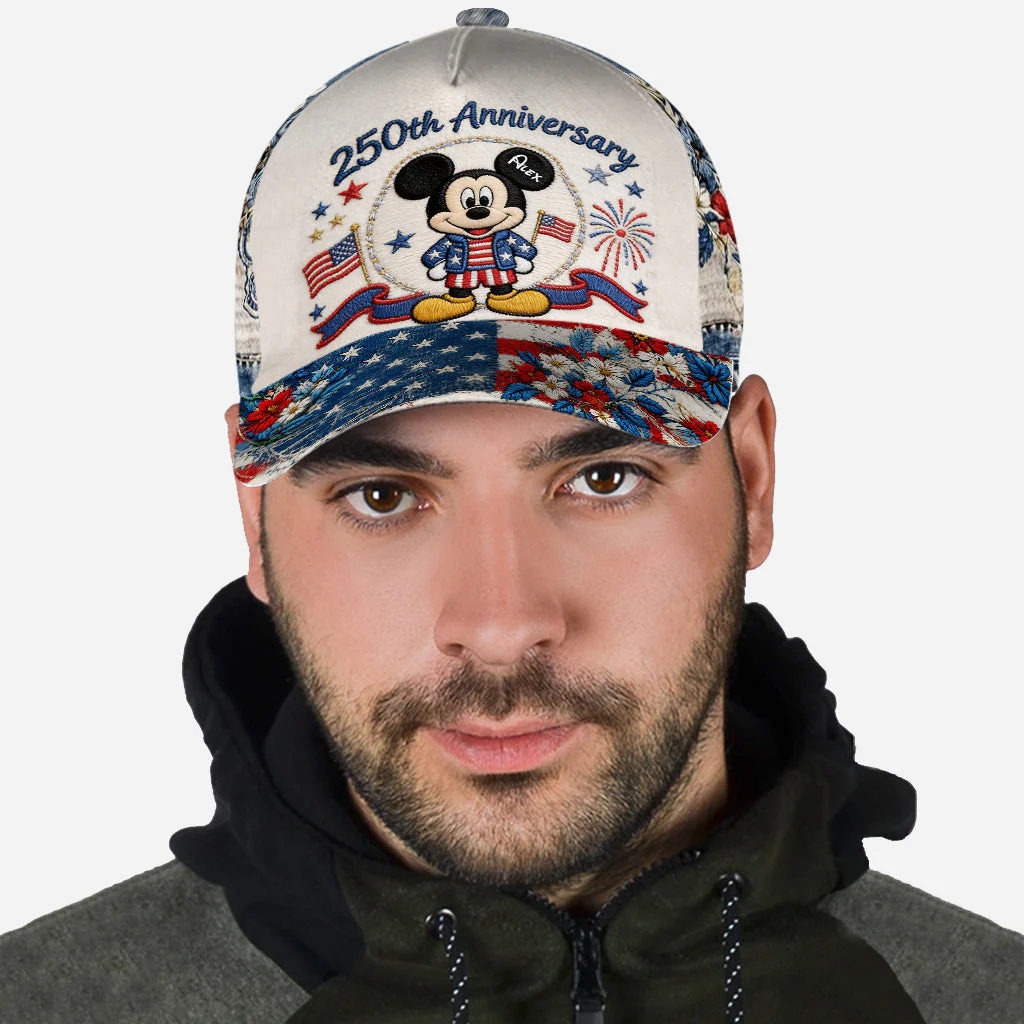 Personalized 250th Anniversary Classic Cap with Mickey Gift for Patriots Classic Cap GradoCreations
