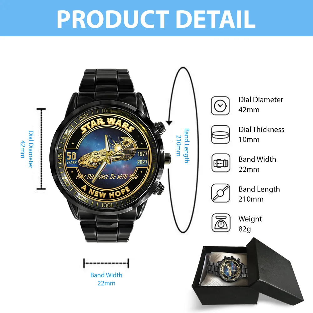 Personalized Star Wars 50th Anniversary Hand Watch Gift for Movie Fans