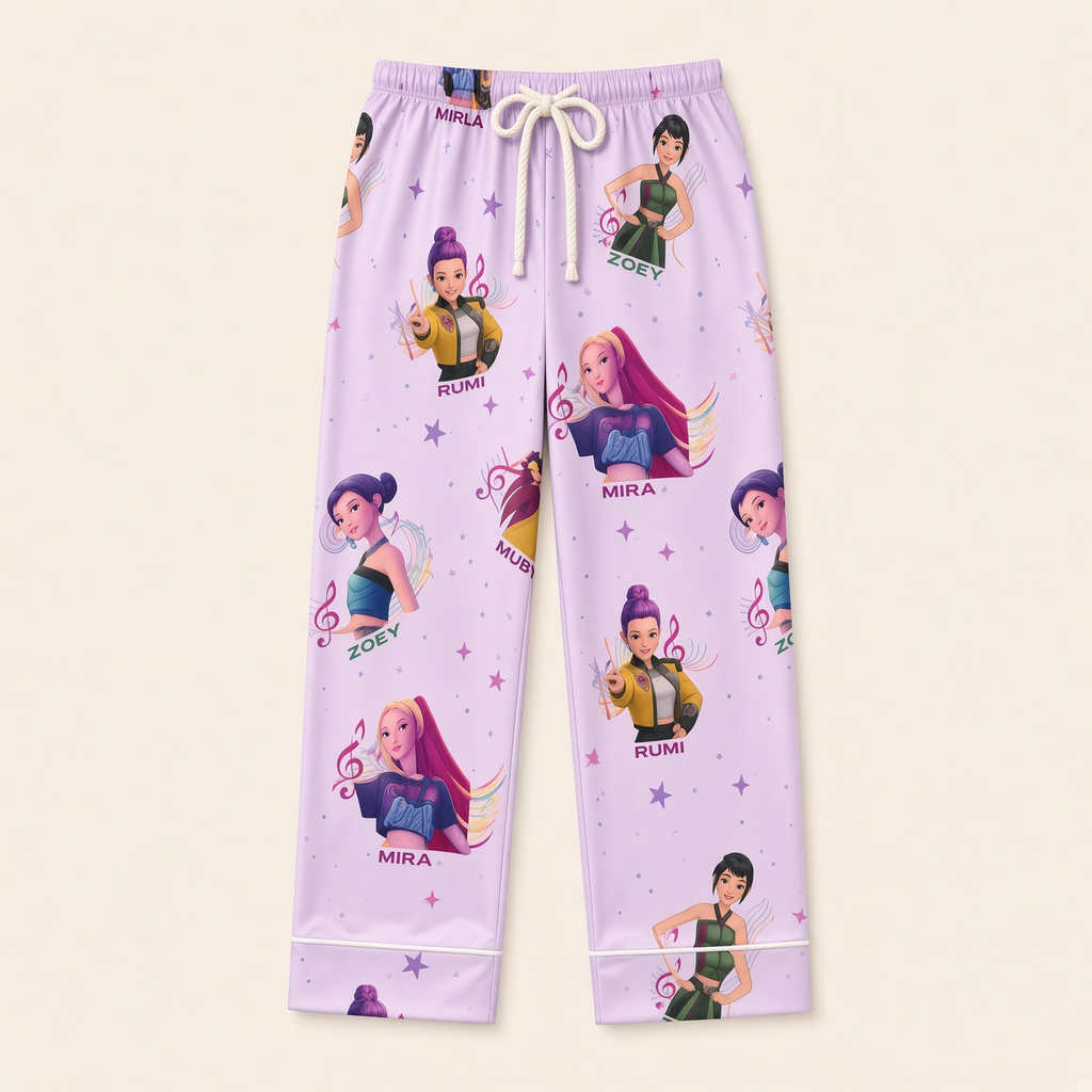 Personalized Pajama Set for Kids with Fantasy Girls Design Pajama Set GradoCreations
