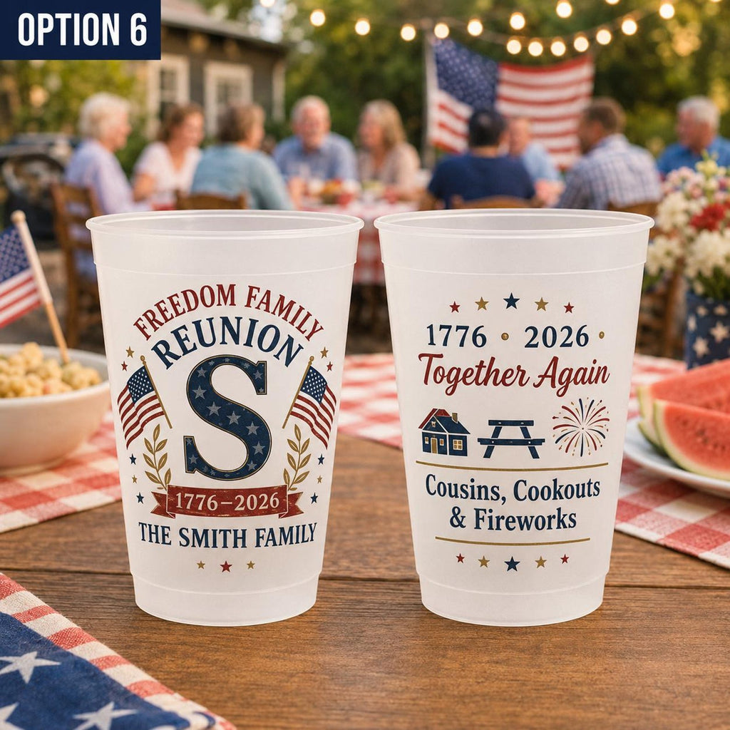 Personalized Frosted Drinkware Cups for Patriotic Family Events