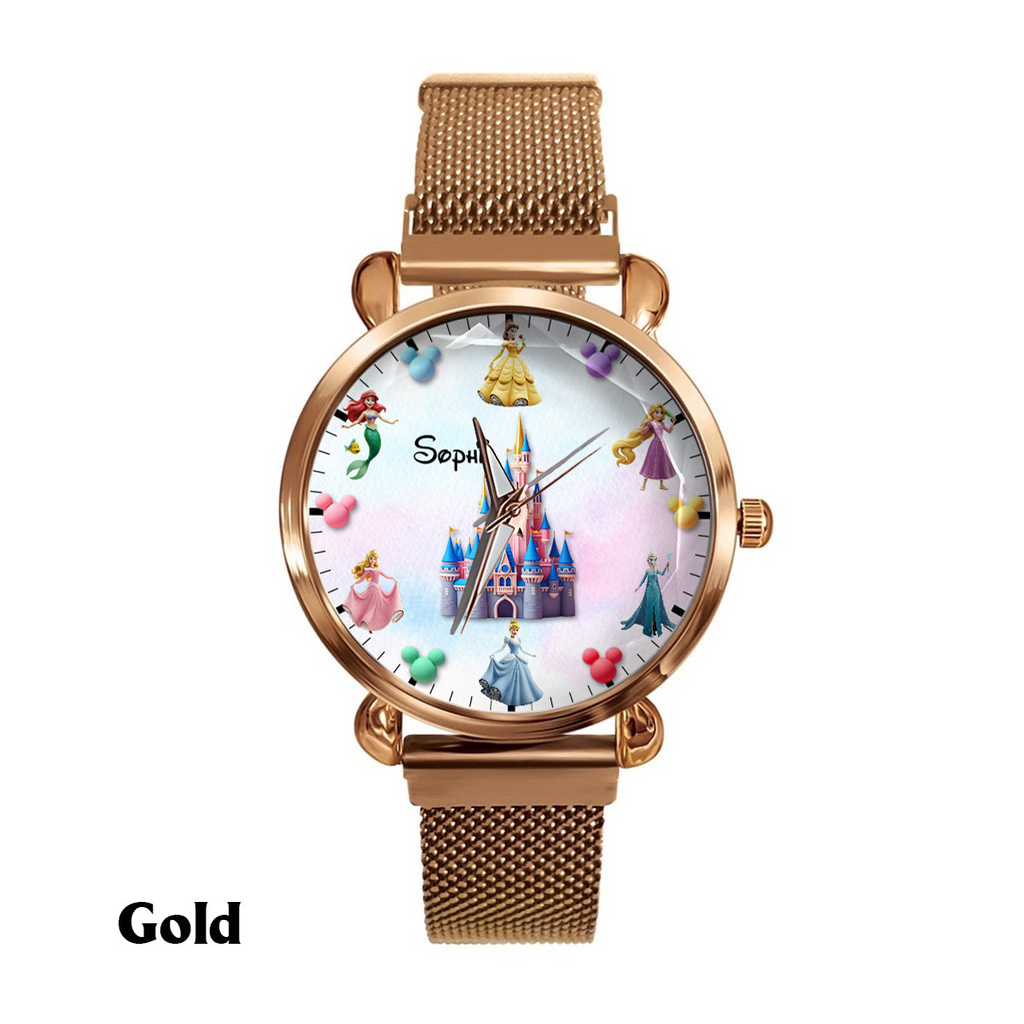 Personalized Princess Women's Hand Watch Custom Name Gift for Kids
