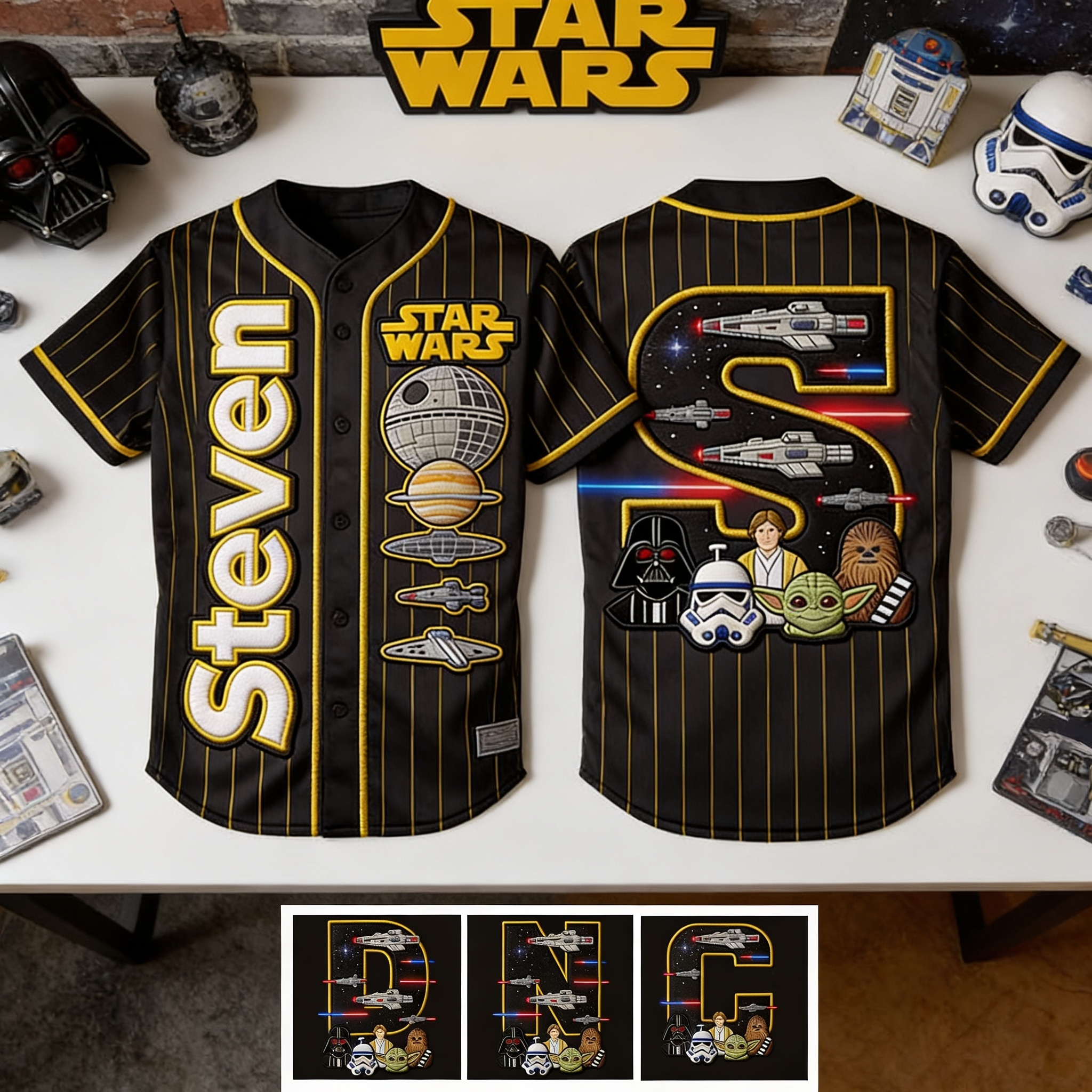 Personalized Star Wars Baseball Jersey Custom Name Gift for Kids & Adults