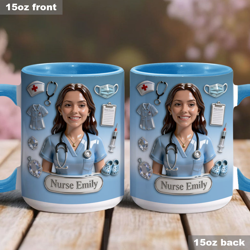 Personalized Nurse Accent Mug Custom Name Gift for Nurse