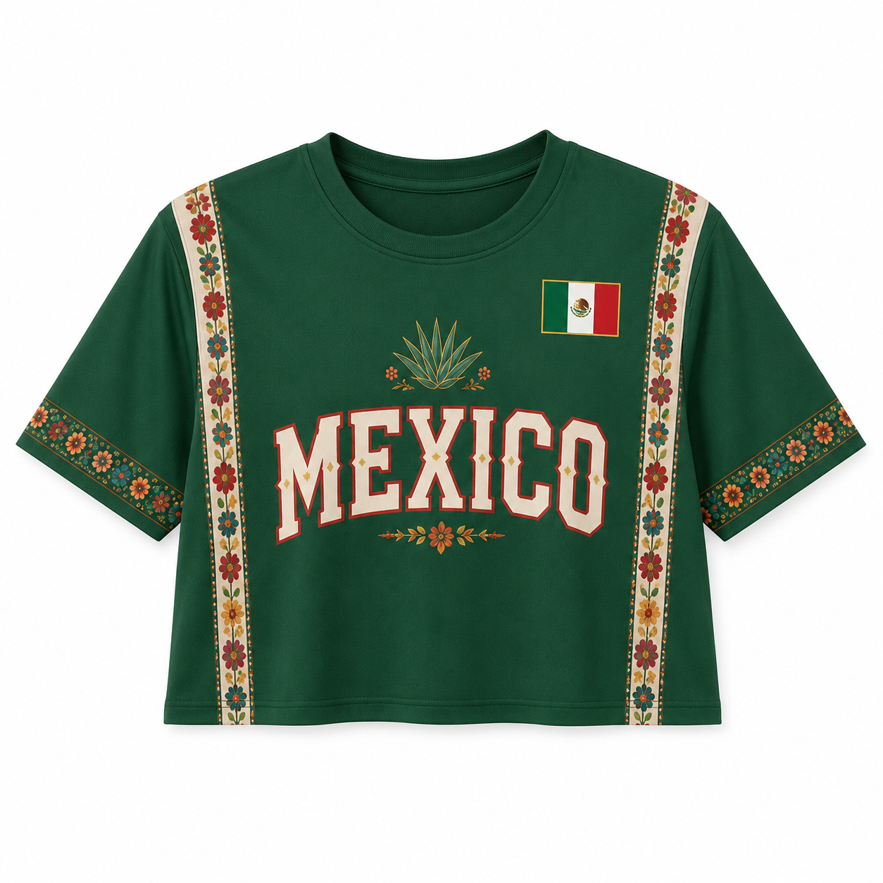 Personalized Mexico Soccer Jersey Crop Tee Custom Name Gift for Football Lovers