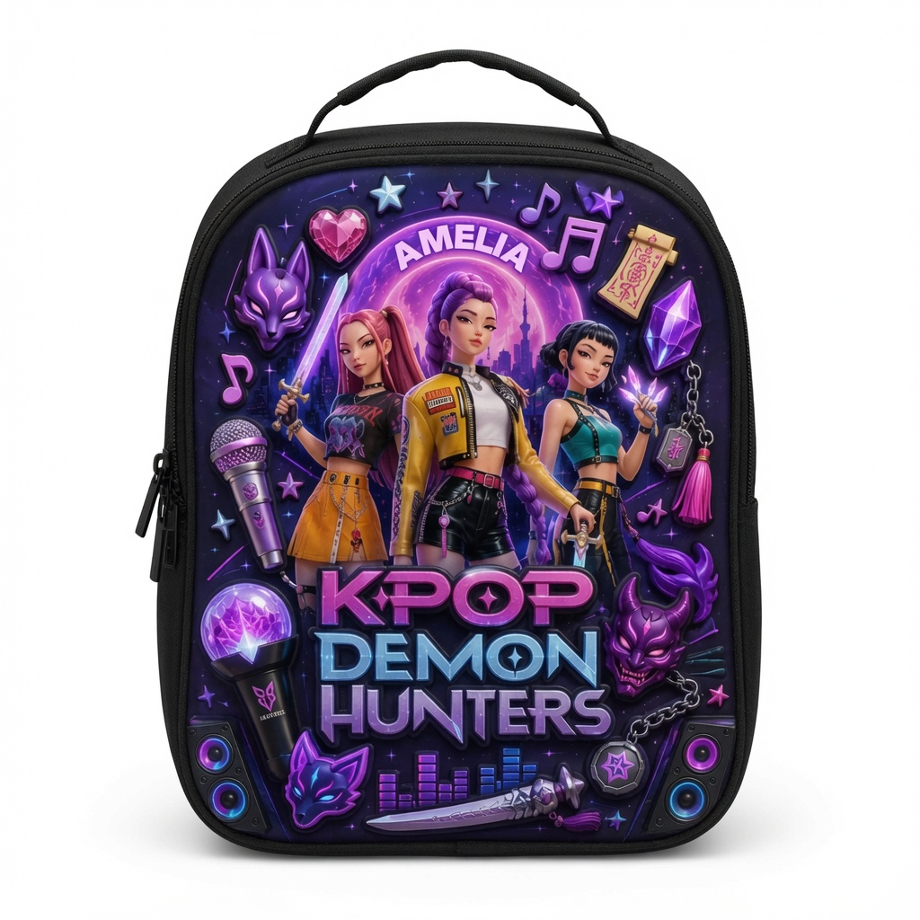 Personalized Cartoon Backpack Set for Girls with Lunch Bag, Pencil Case & Water Bottle - Back to School Gift School Bag+ GradoCreations