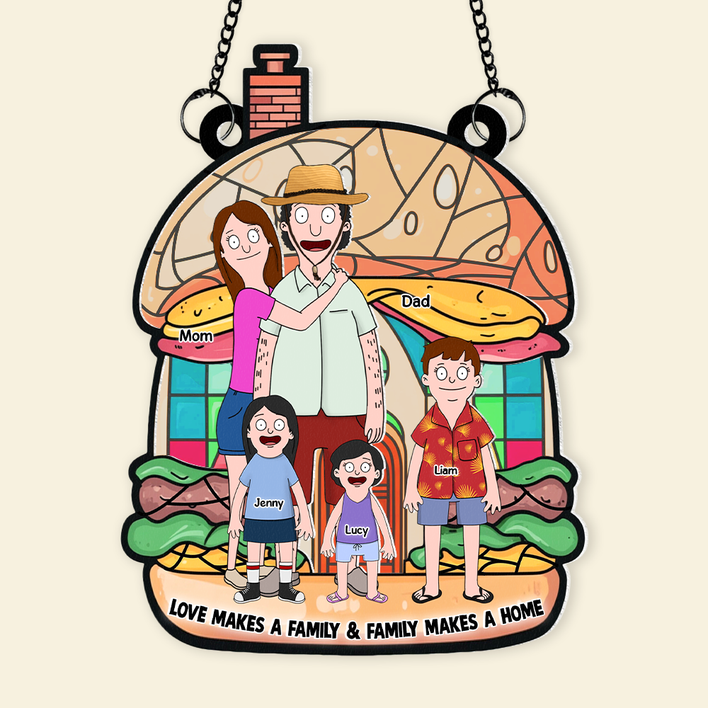 Personalized Stained Glass Family Suncatcher Gift for Home