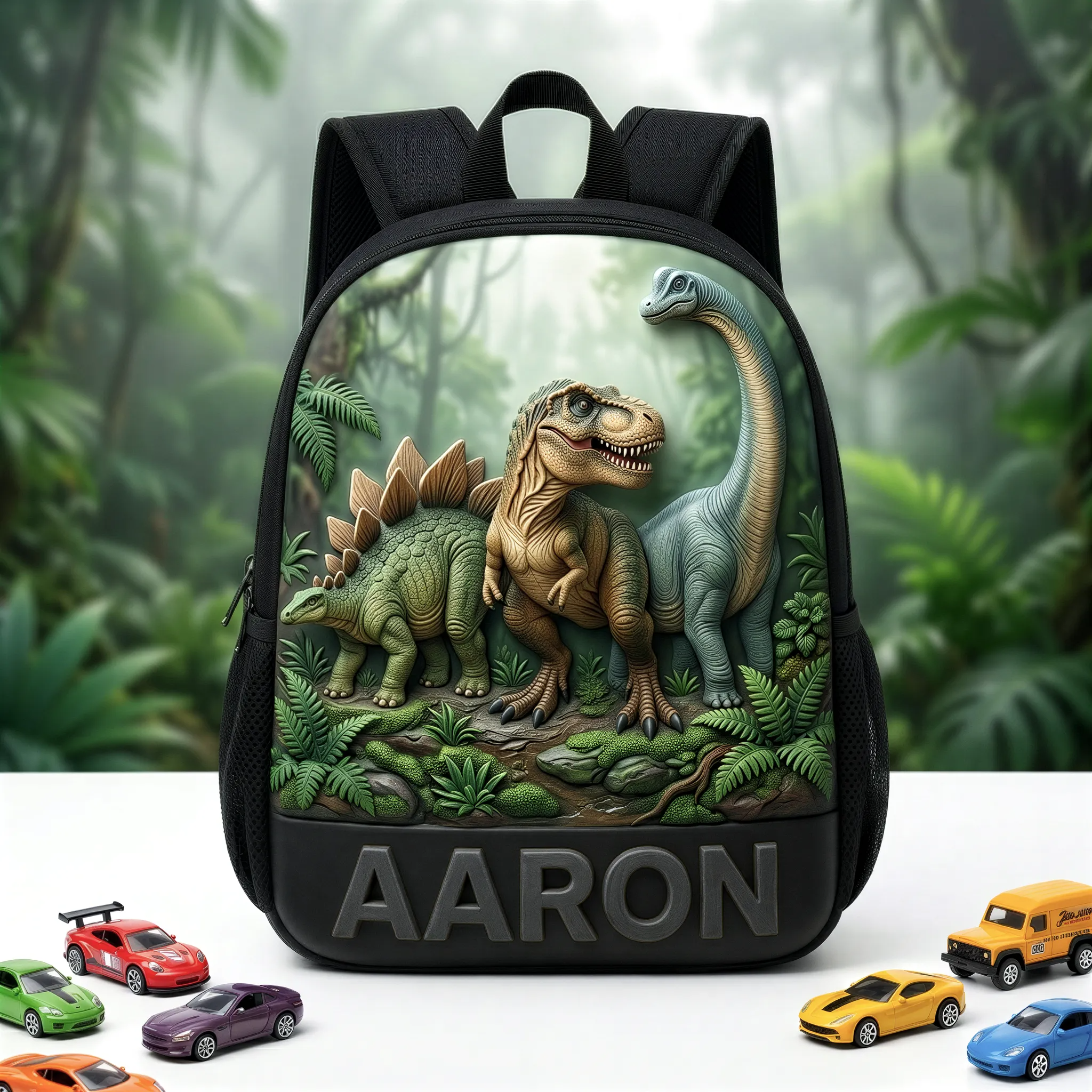 Personalized Dinosaur Backpack Set with Name - School Gift for Kids