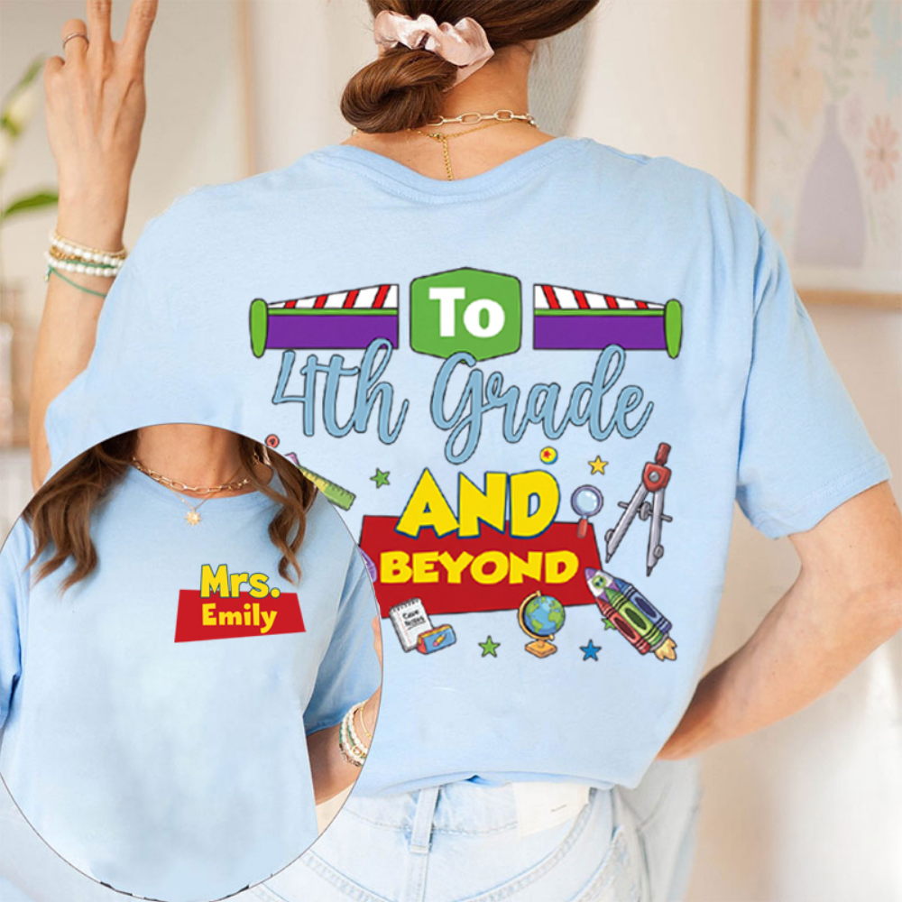 Personalized Teacher Shirt with Name and Grade Gift Idea Cotton Apparel GradoCreations