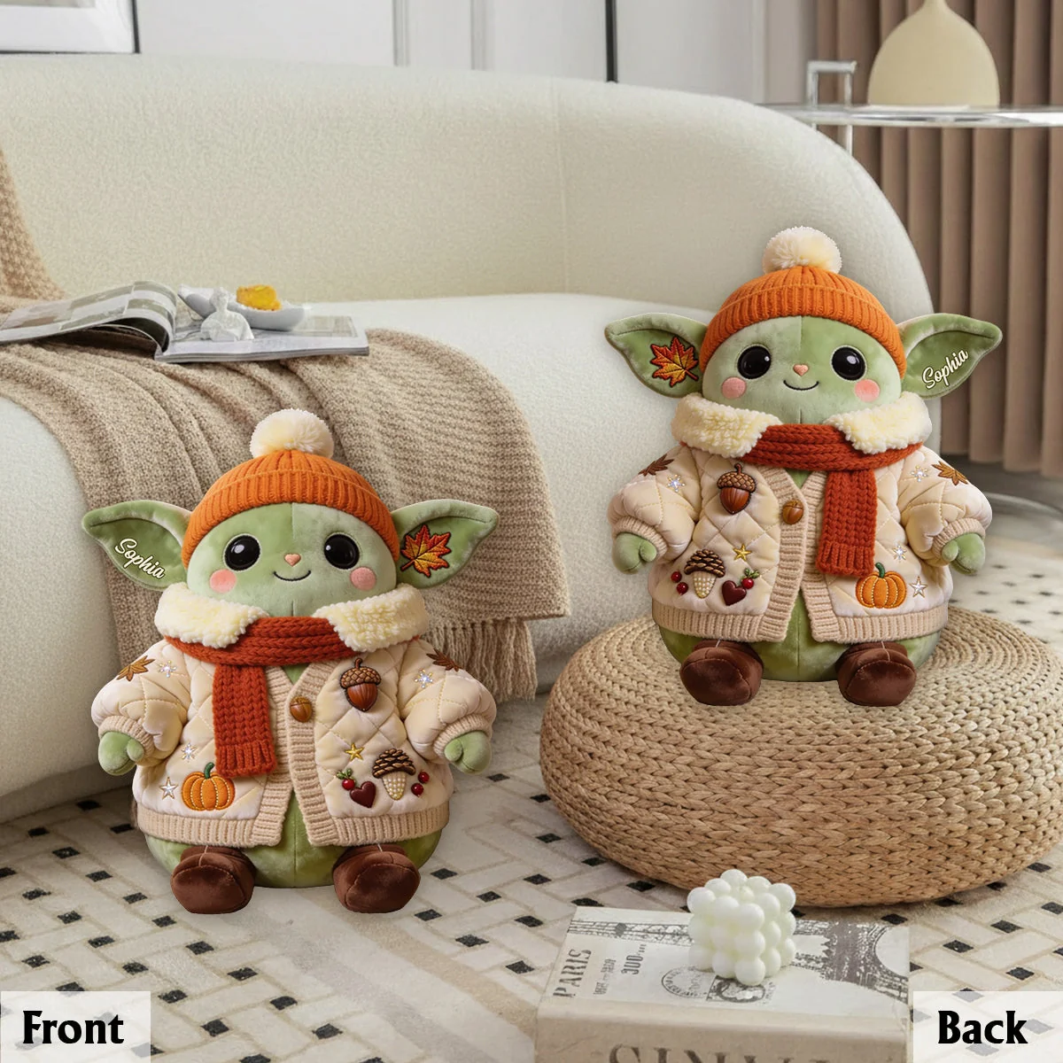 Personalized Autumn Creature Pillow Custom Name Gift for Kids Pillow GradoCreations
