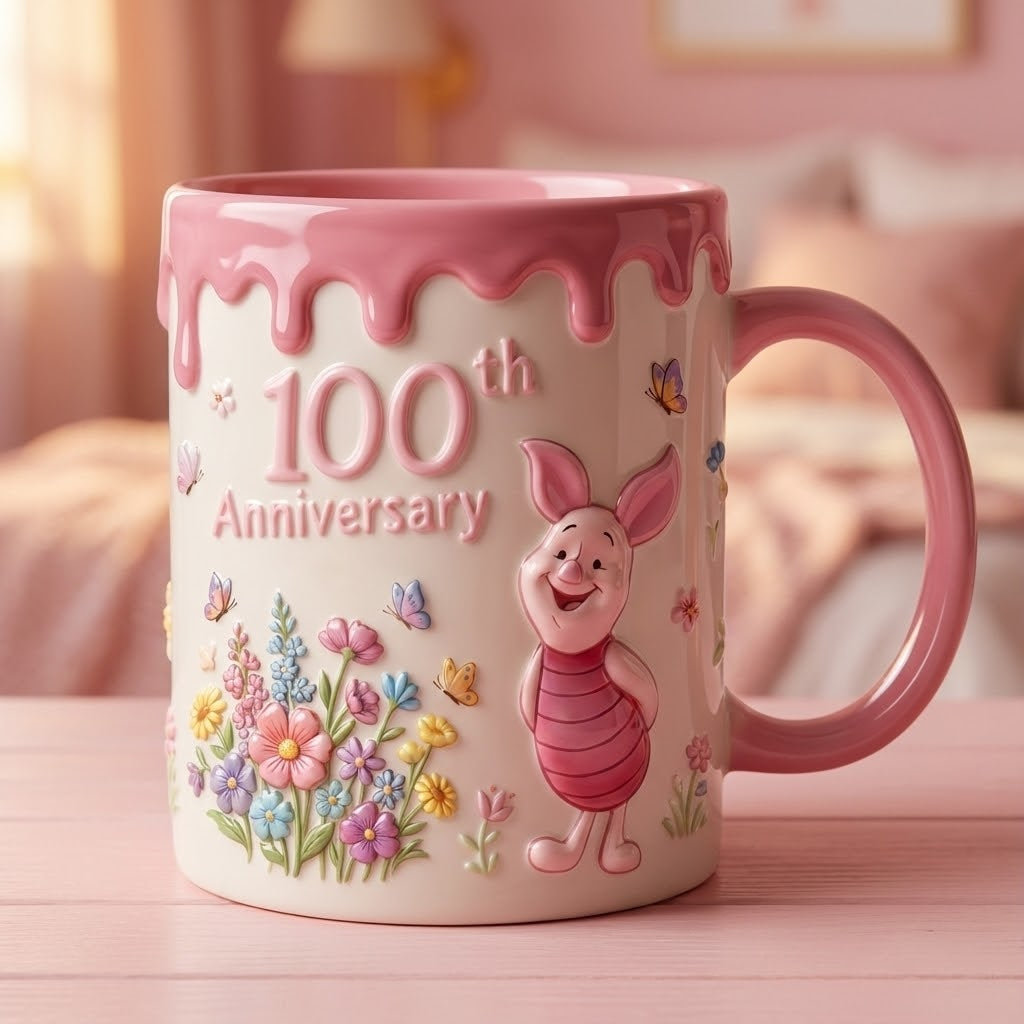 Personalized 100th Anniversary Winnie the Pooh Mug Gift for Fans