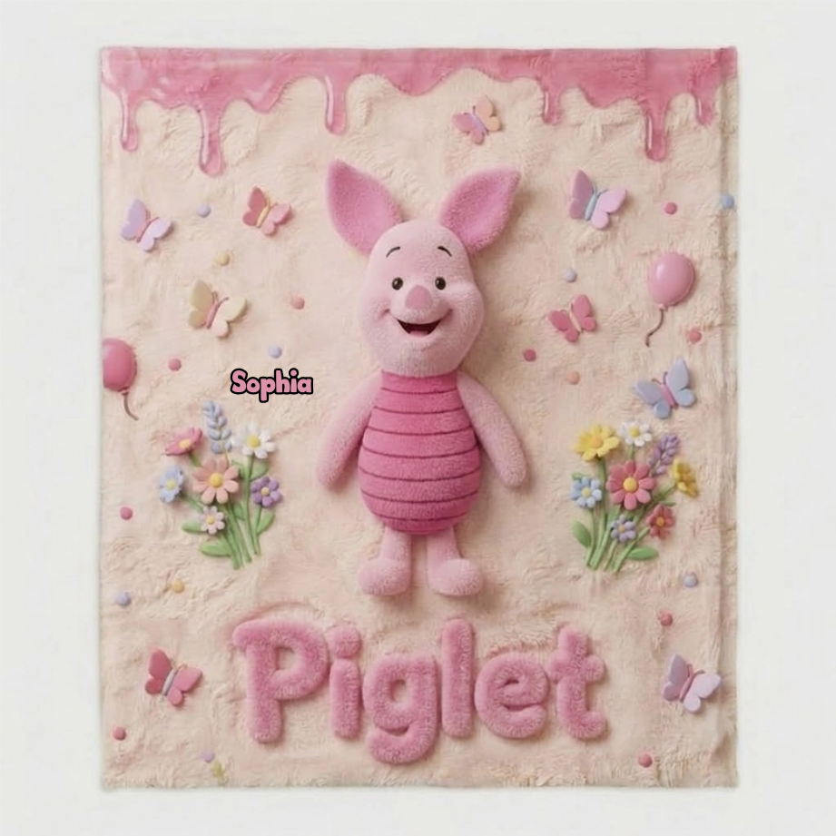 Personalized Honey Bear Blanket Custom Name Gift for Fans
