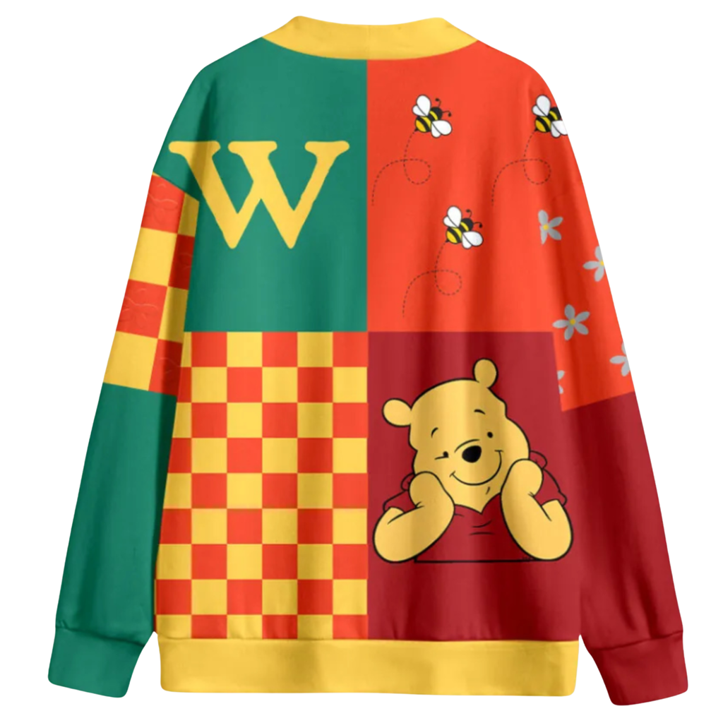 Personalized Winnie the Pooh Cardigan Custom Name Gift for Her Cardigan GradoCreations