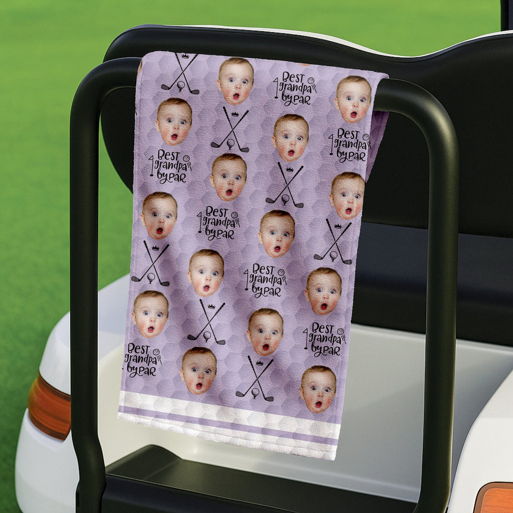 Personalized Funny Golf Towel Custom Photo Gift for Grandpa