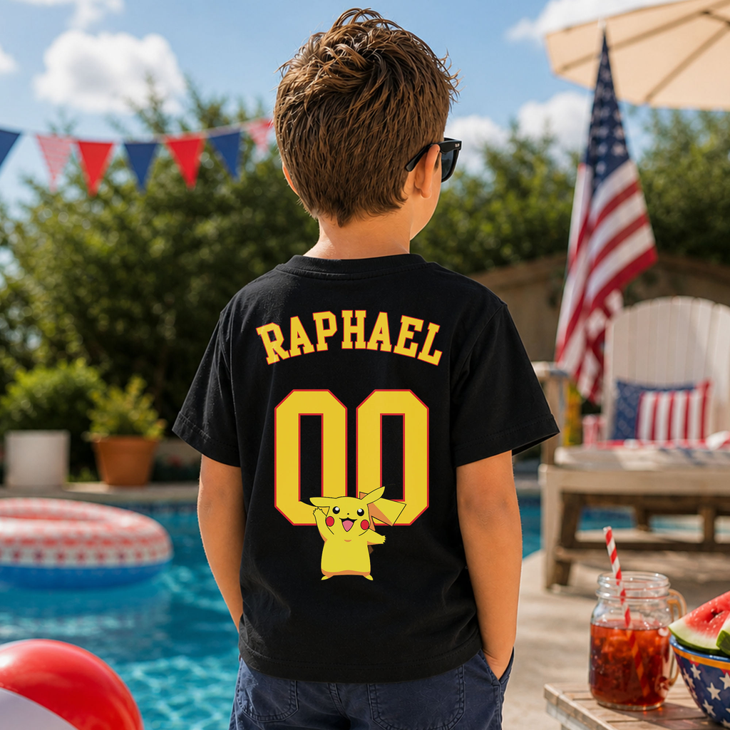 Personalized Pikachu Shirt for Kids - Custom Birthday Gift
