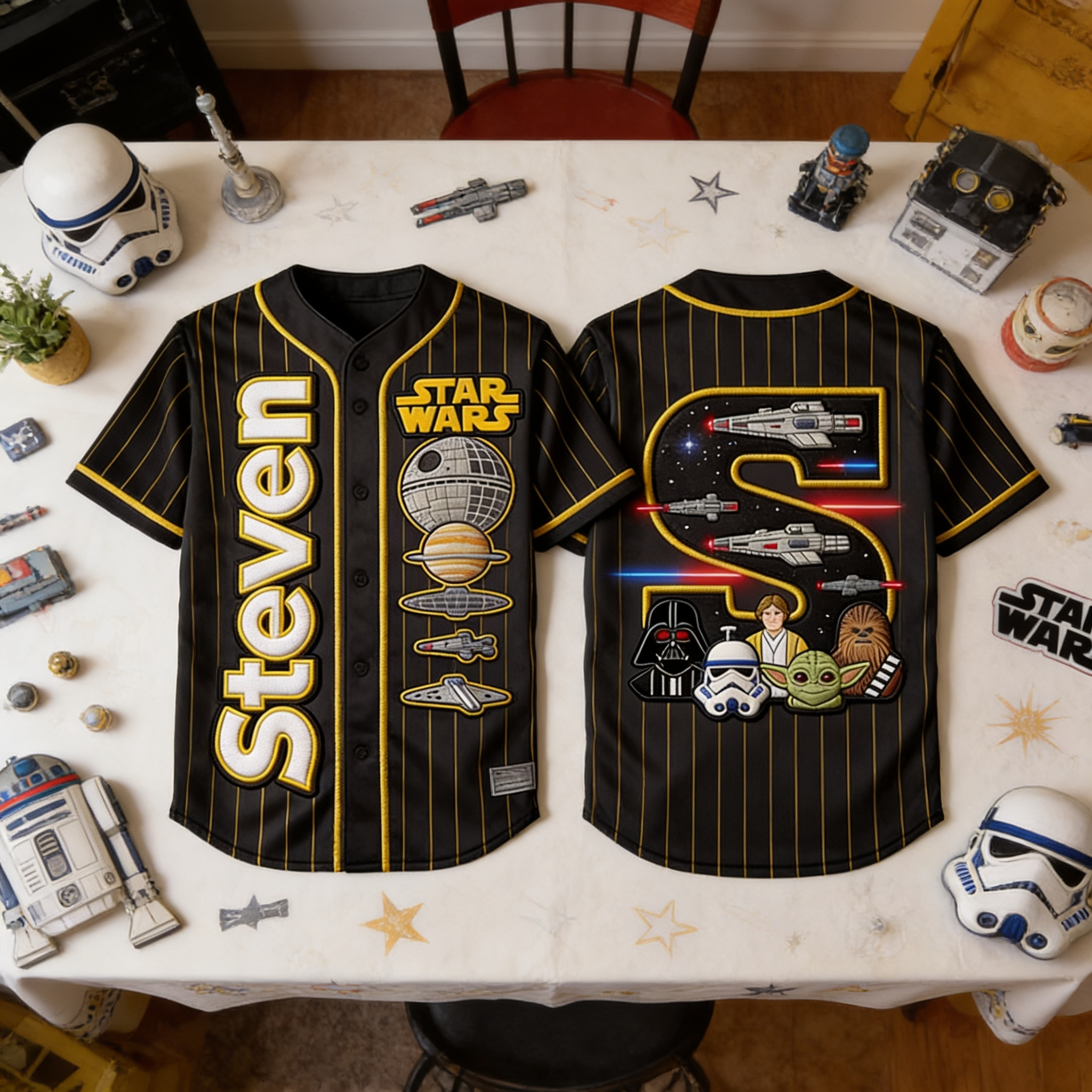 Personalized Star Wars Baseball Jersey Custom Name Gift for Kids & Adults