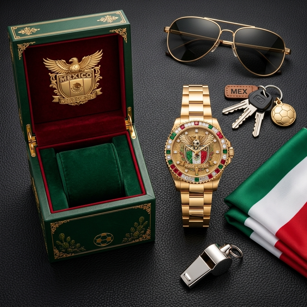 Personalized Mexico Soccer Crest Men's Watch Gift for Fans