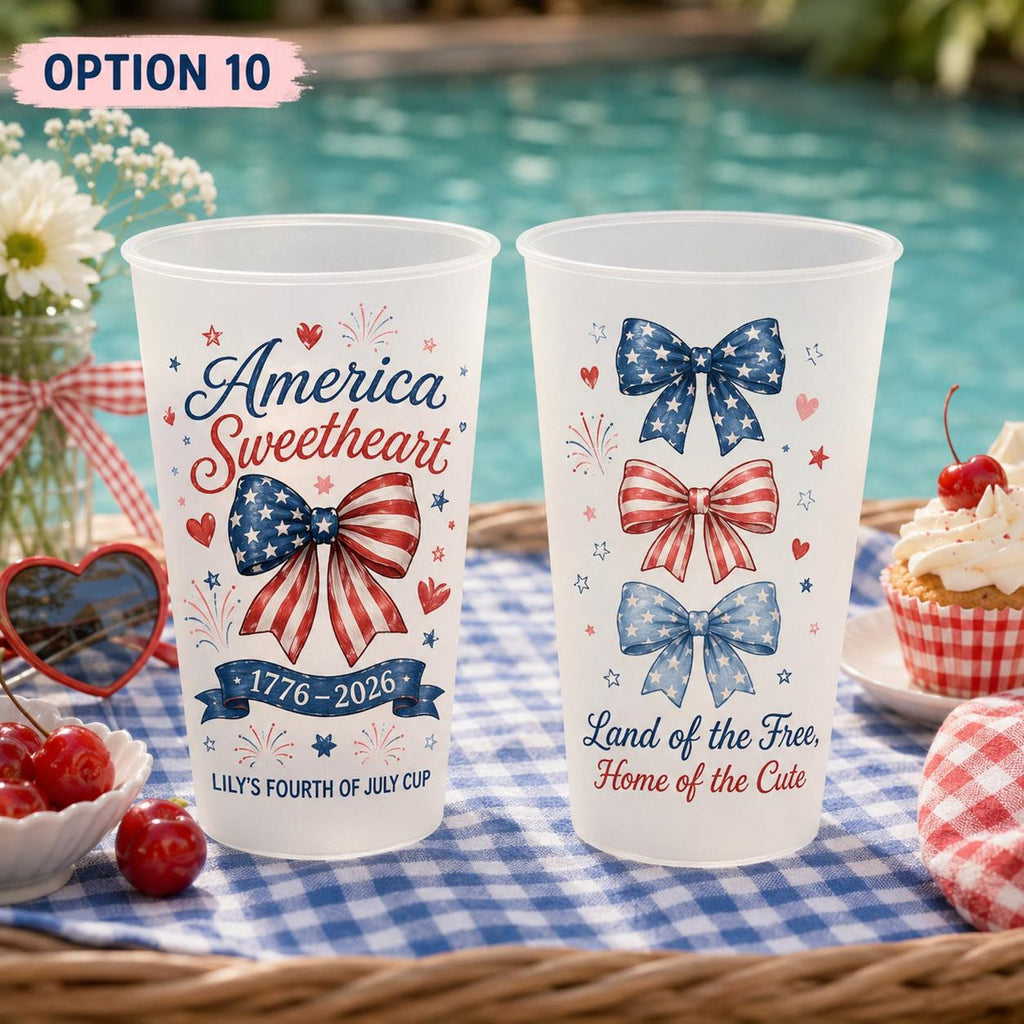 Personalized Frosted Drinkware Cups for Patriotic Family Events