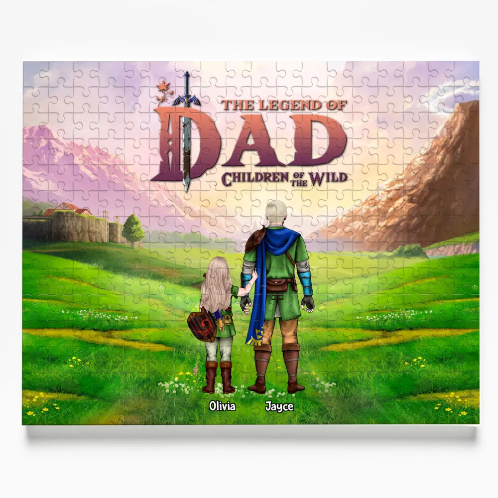Personalized Dad Puzzle 'Children of the Wild' Custom Gift