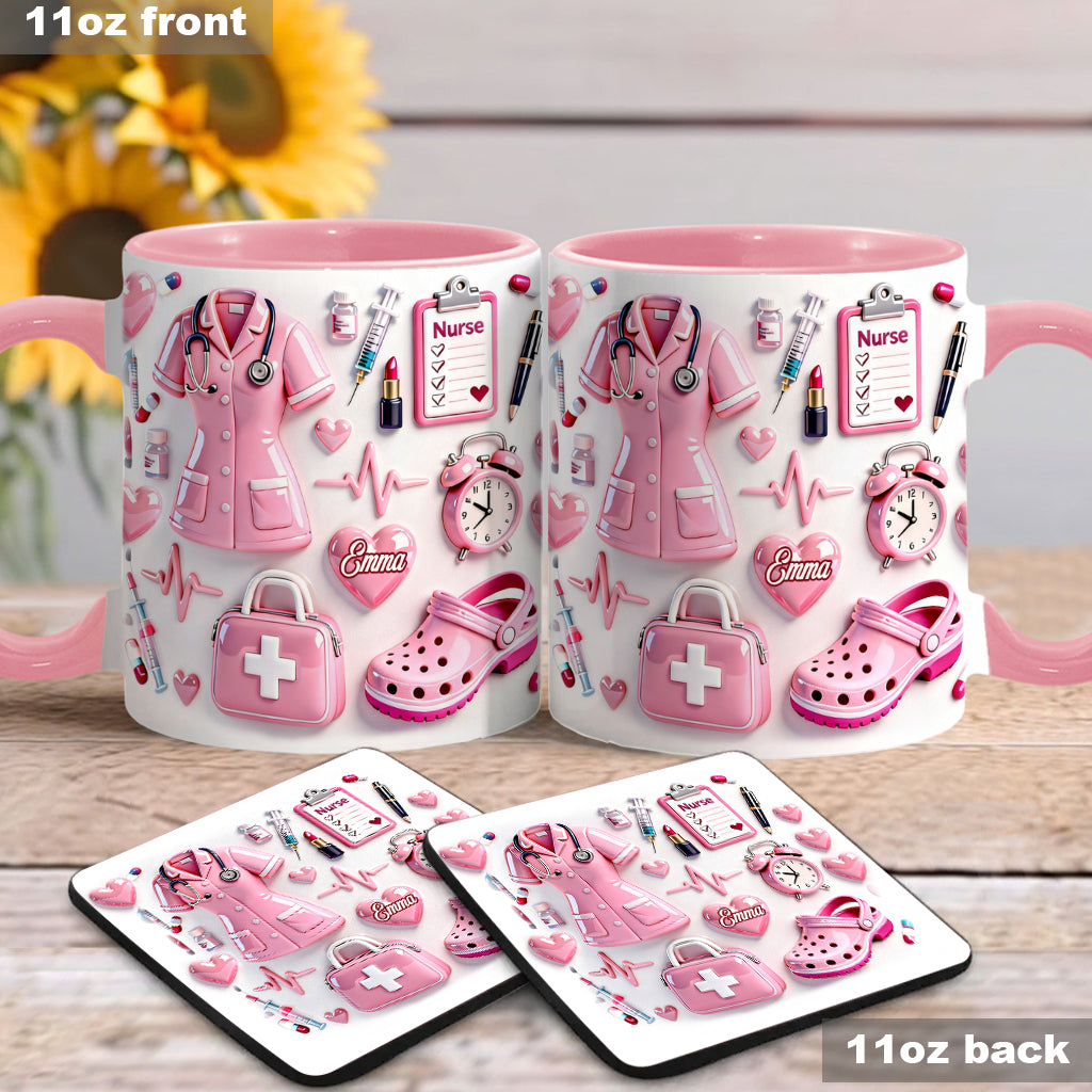 Personalized Nurse Accent Mug Custom Name Gift for Nurse
