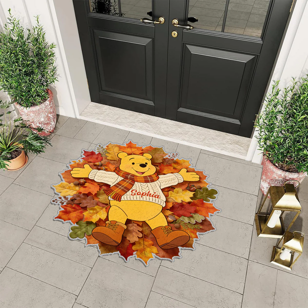 Personalized Honey Bear Shaped Doormat Custom Name Gift for Fall Door Mat GradoCreations
