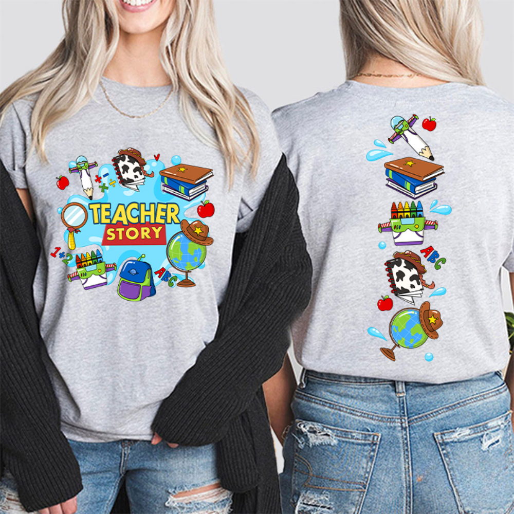 Personalized Teacher Shirt Cute School Supply Gift for Teachers Cotton Apparel GradoCreations