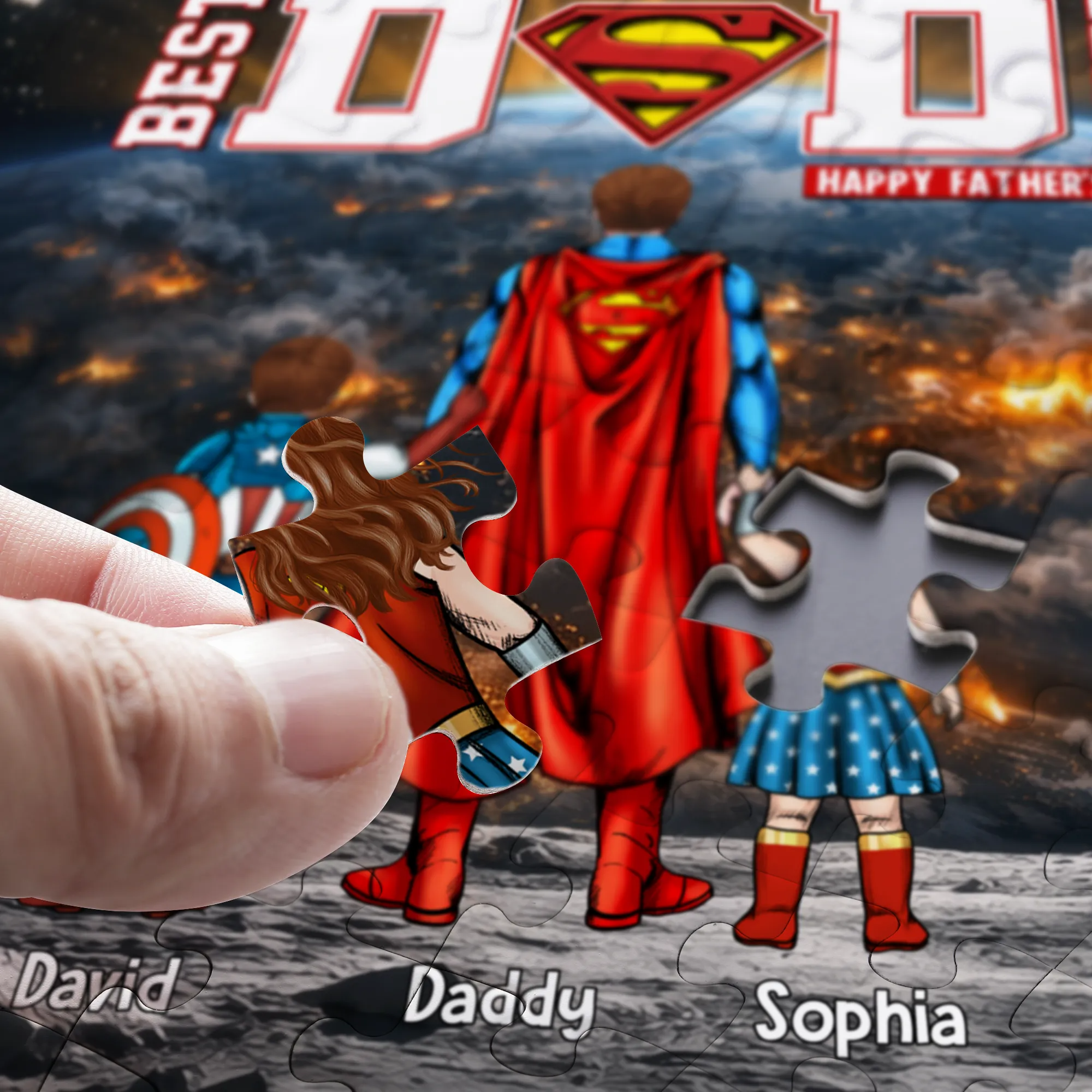 Personalized Best Dad Ever Puzzle Gift for Father's Day