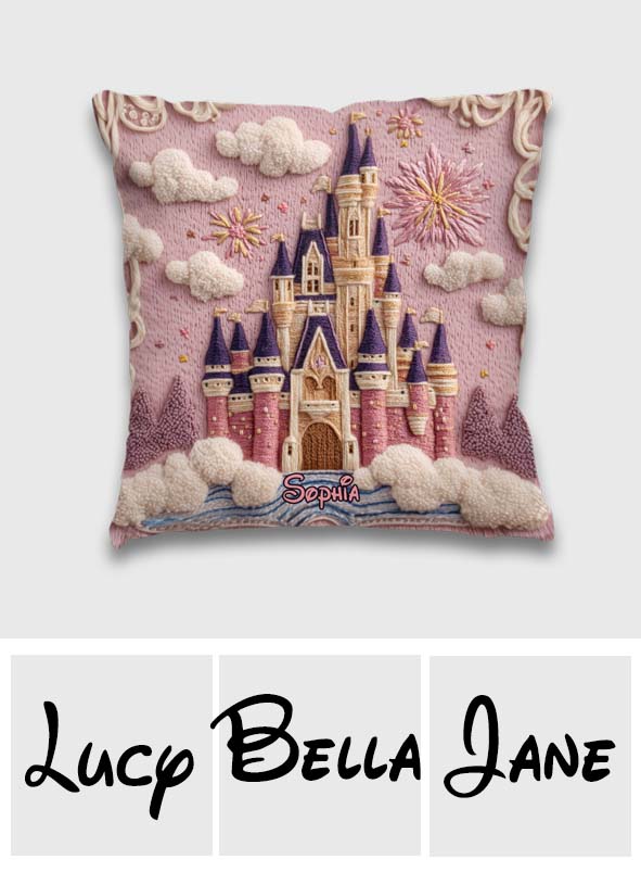 Personalized Castle Pillow Custom Name Gift for Fans
