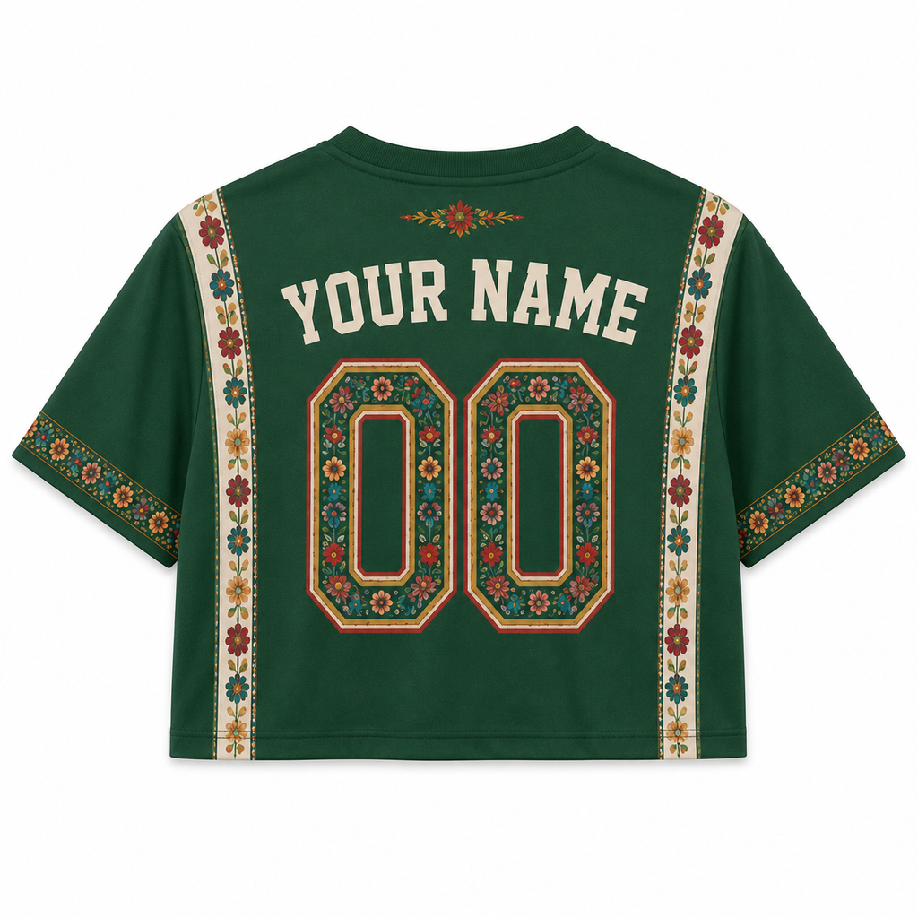 Personalized Mexico Soccer Jersey Crop Tee Custom Name Gift for Football Lovers