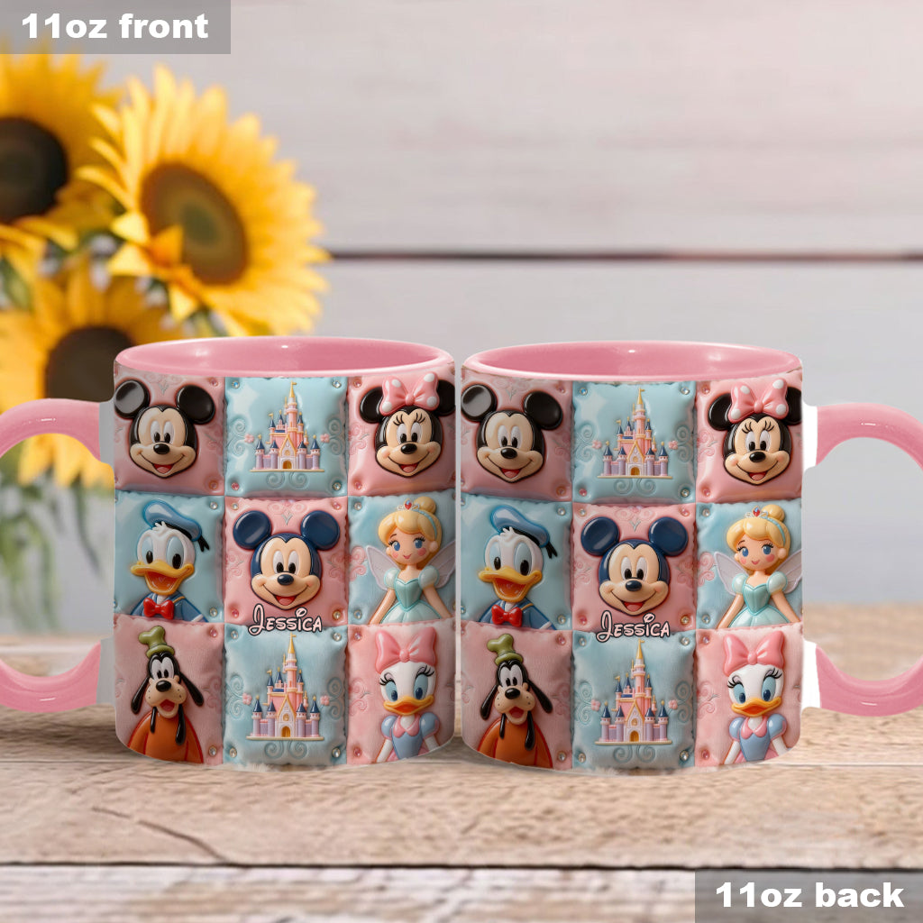 Personalized Disney-Themed Accent Mug Custom Name Gift for Kids & Family