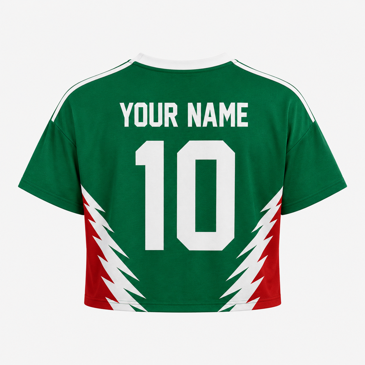 Personalized Mexico Soccer Jersey Crop Tee Custom Name Gift for Football Fans