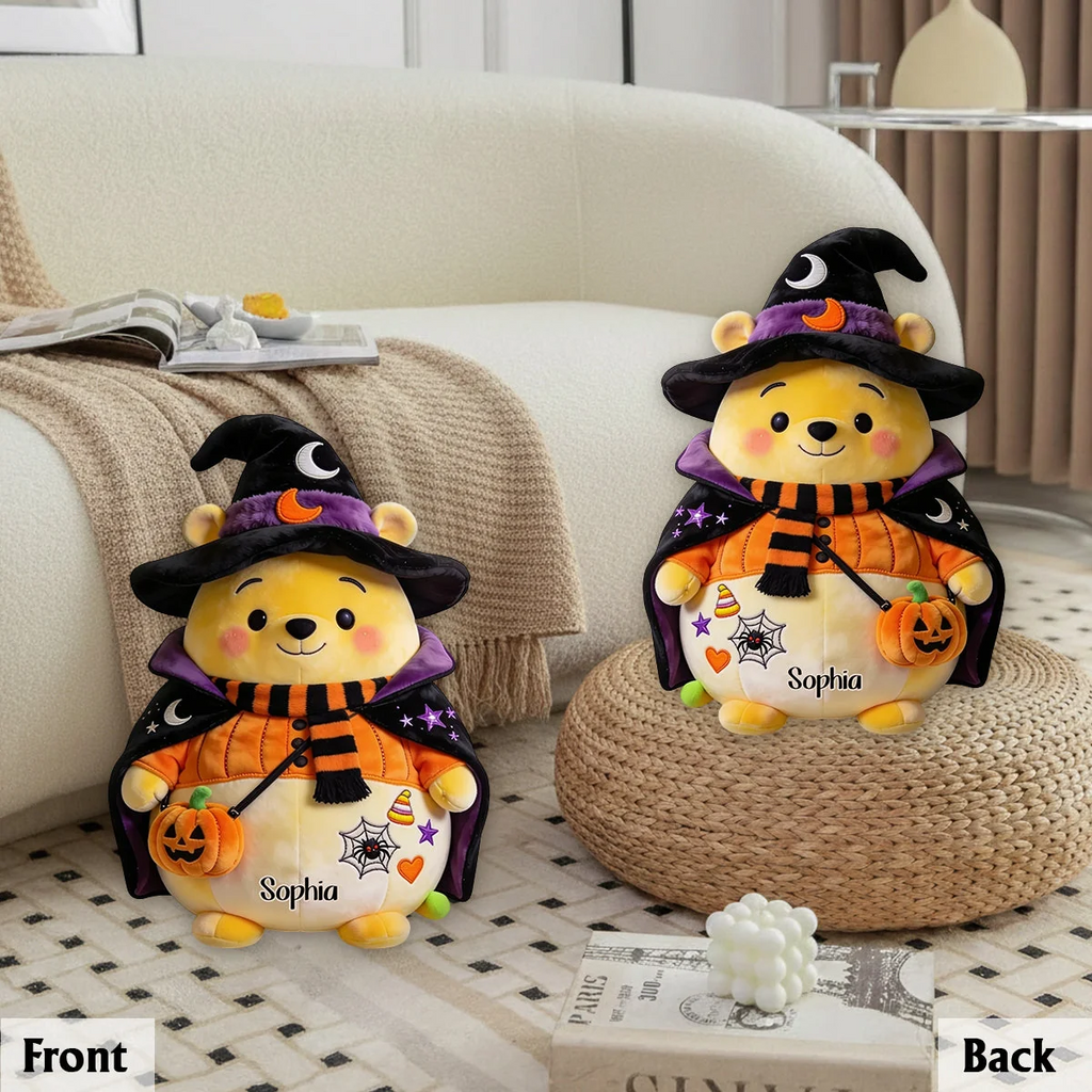 Personalized Halloween Honey Bear Pillow Custom Name Gift Pillow GradoCreations